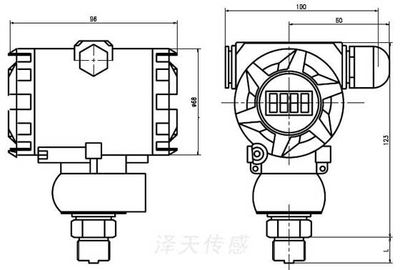 CYB270工業壓力變送器外形圖
